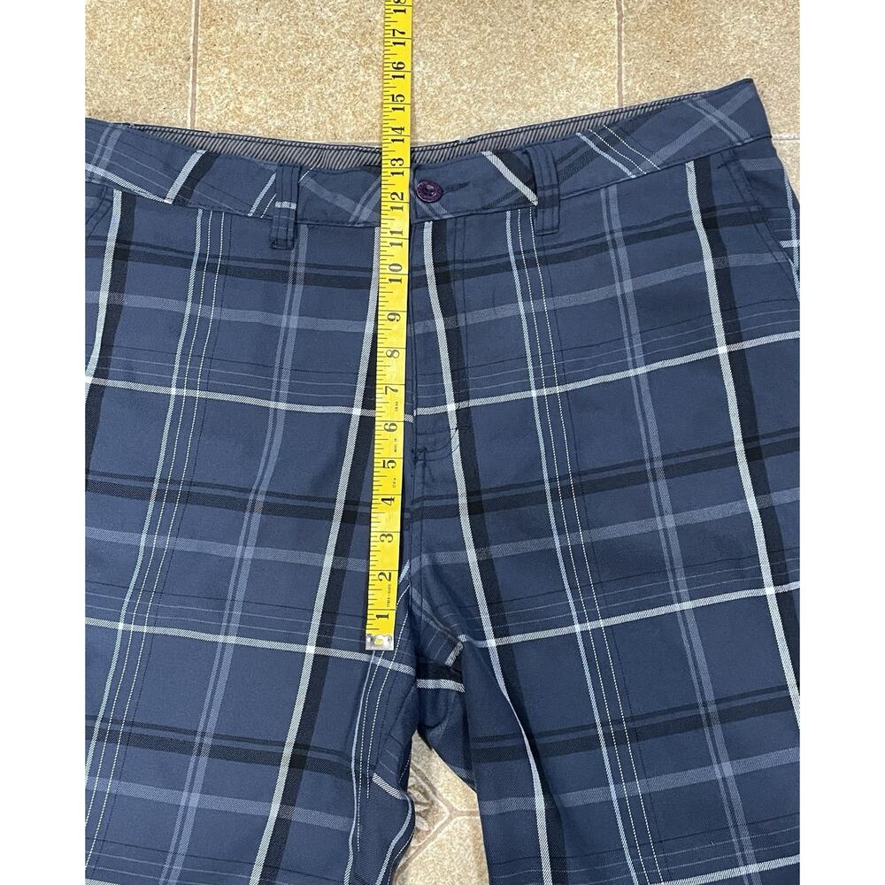 O'Neill Men's Plaid Blue Casual Shorts Size 38 Flat Front Pockets Zip - Picture 4 of 12